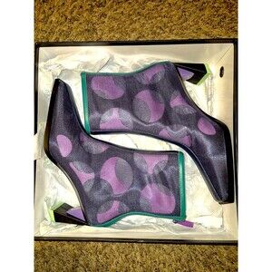 UNITED NUDE Zink Womens Size 38/US 7.5 Purple Green Black Mesh Mid Calf Boots